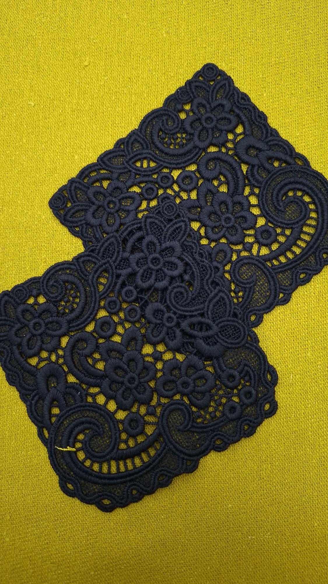 1 пара Декоративные кружевные карманы темно синий цвет 11х11 см