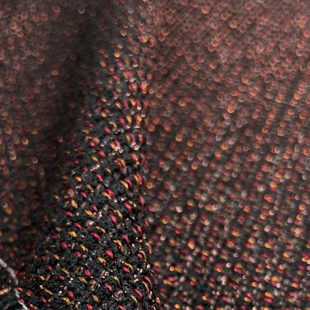 Твид шерстяной с люрексом оригинал Ch@nel шоколадный