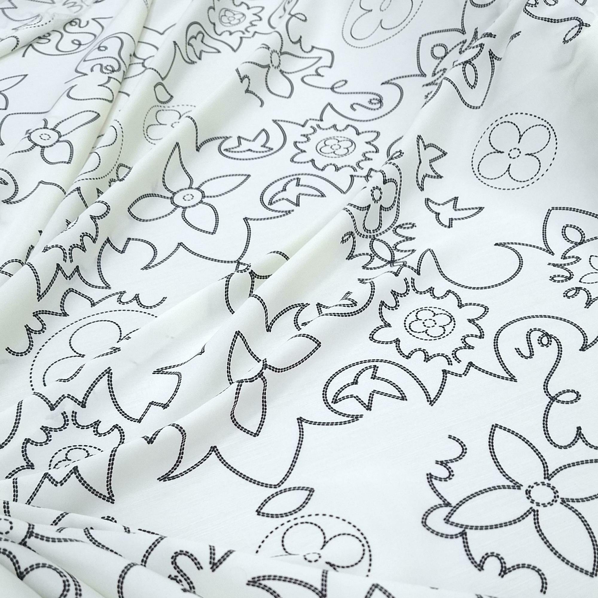 Шелк атласный с эластаном LV белый