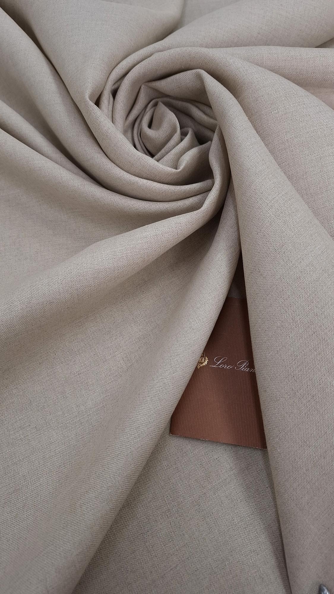 Костюмный лён L0ro Pi@na пыльный бежевый