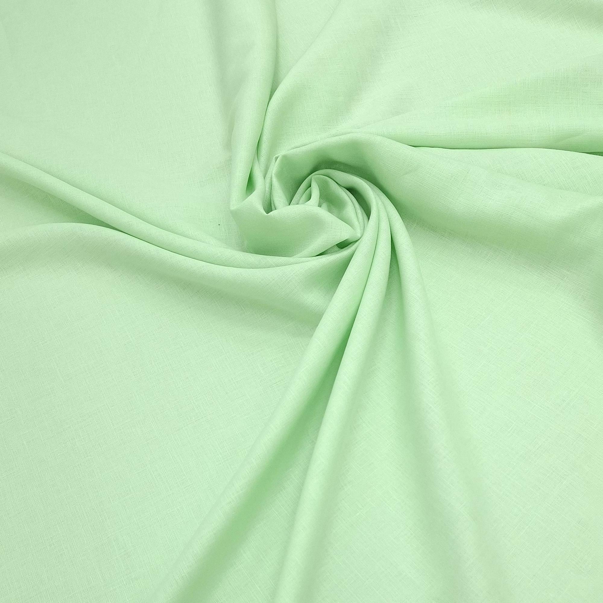 Костюмно-плательный лён мятно-зеленого цвета L.oro P.iano