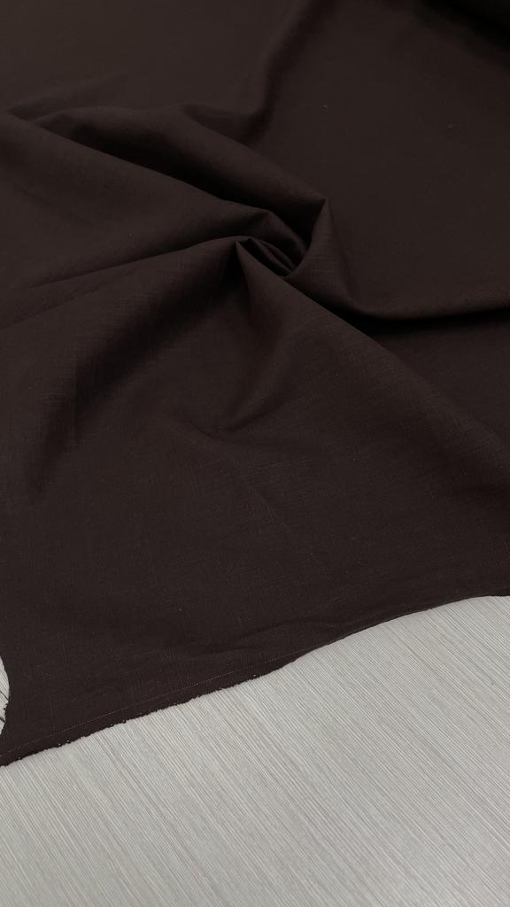 Костюмно-плательный лён коричневого  цвета L.oro P.iano