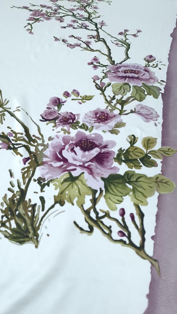 Плательная вискоза с принтом D.or пионы/сакура