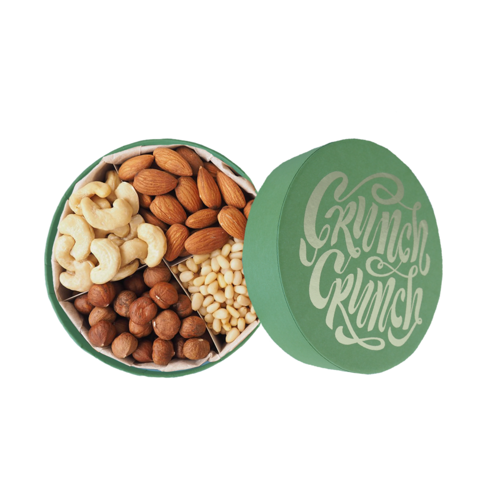 Интернет-магазин подарочных круглых коробок с орехами Crunch Crunch