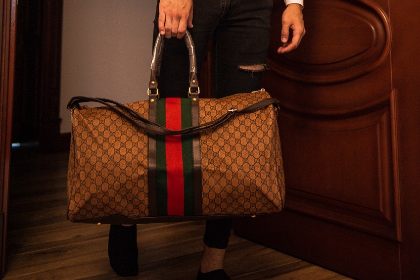 Багажная сумка Gucci коричневая 0318