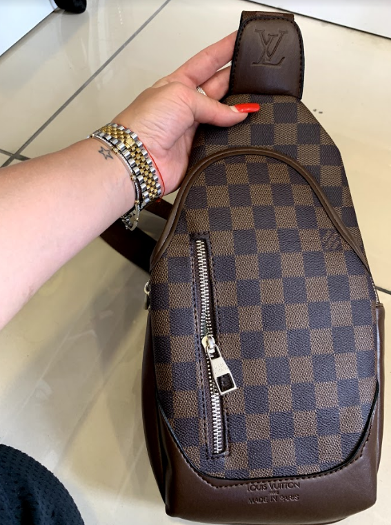 мужская сумка через плечо коричневая