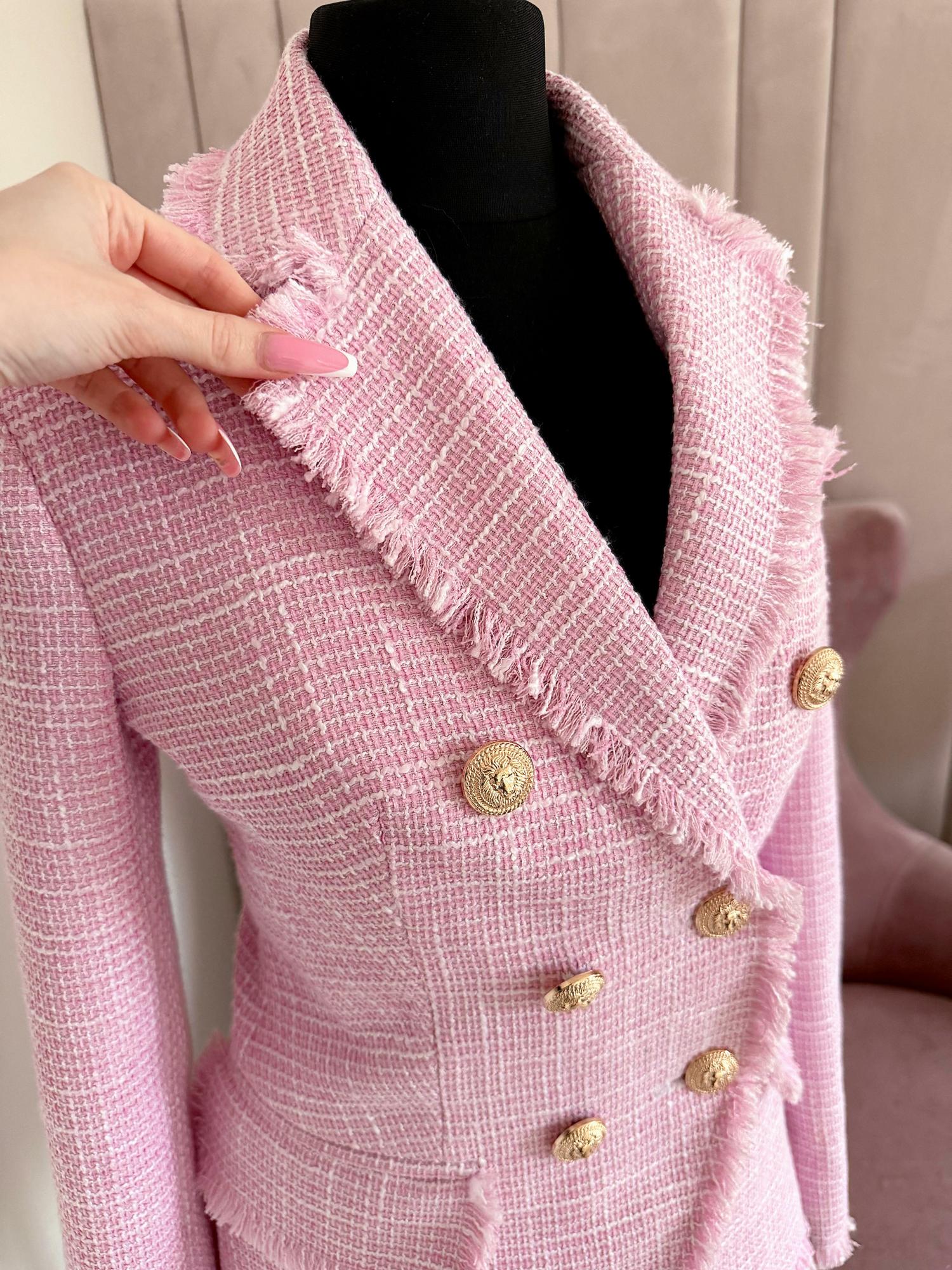 Pink Tweed Cotton Blazer