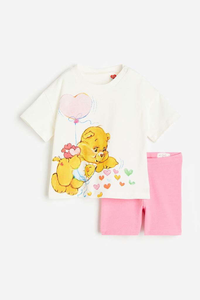 Трикотажний комплект з 2 частин "Турботливі ведмедики" Персиковий