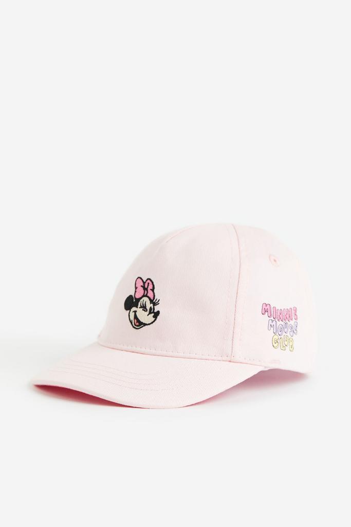 Кепка із саржевої тканини з вишивкою Minnie Mouse Рожева