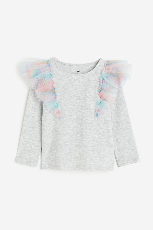 Реглан з воланами з фатину Сірий