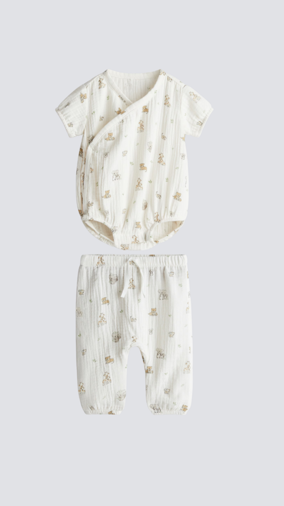 Бавовняний комплект з мусліну боді та штани