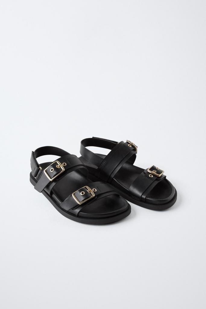 Босоніжки з пряжками Чорні