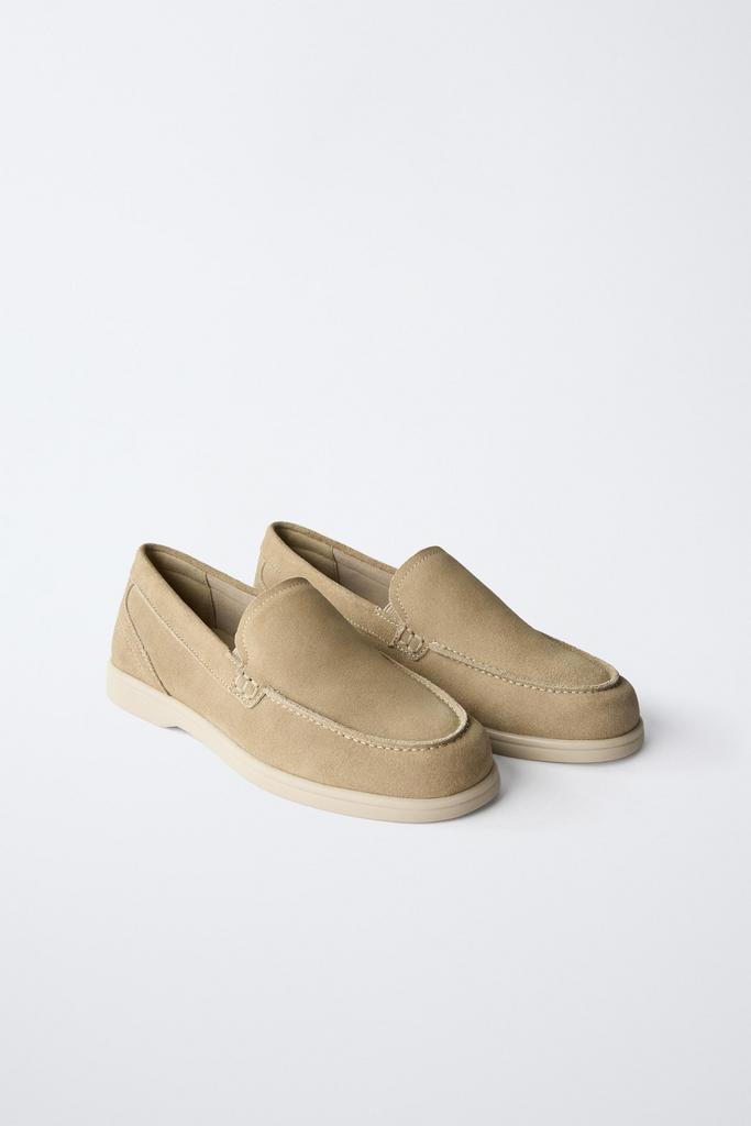 Мокасини в морському стилі замшеві