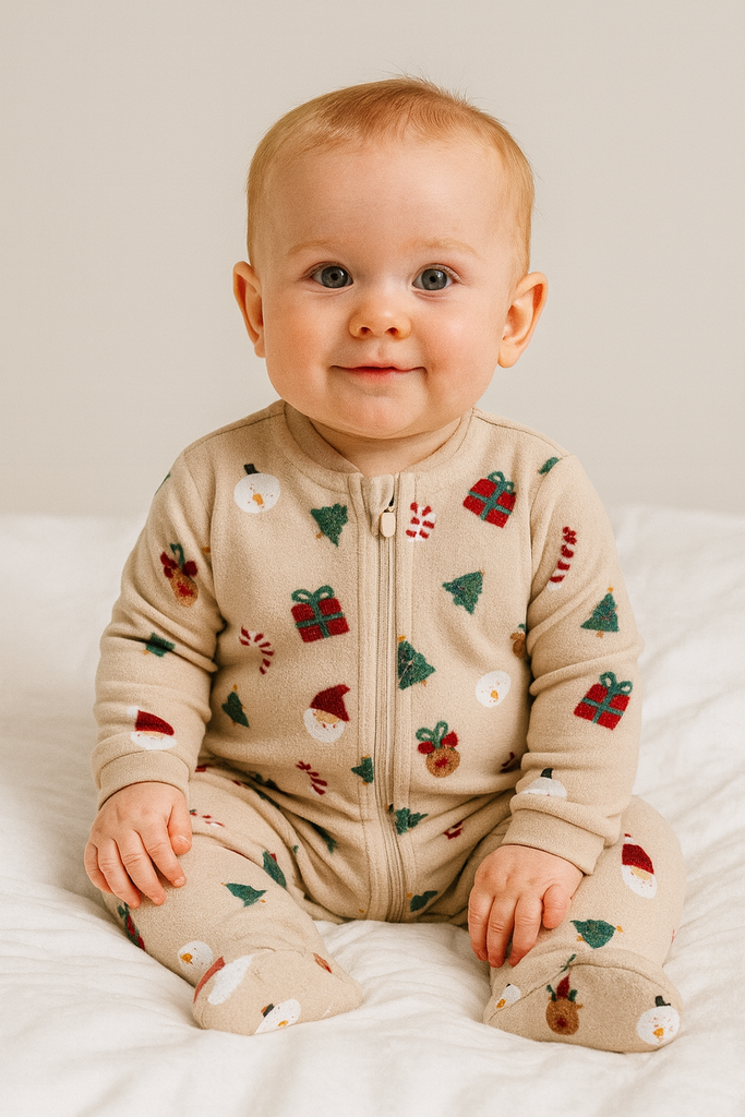 Піжама-повзунки Новорічний принт