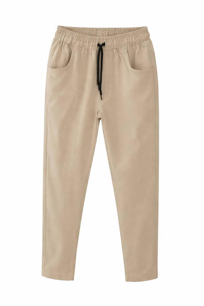 Штани з еластичним поясом Бежеві
