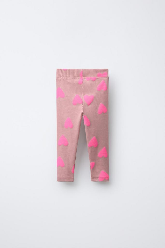 Легінси в рубчик  з принтом