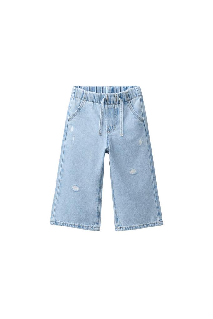 Джинси WIDE LEG з потертостями Блакитний