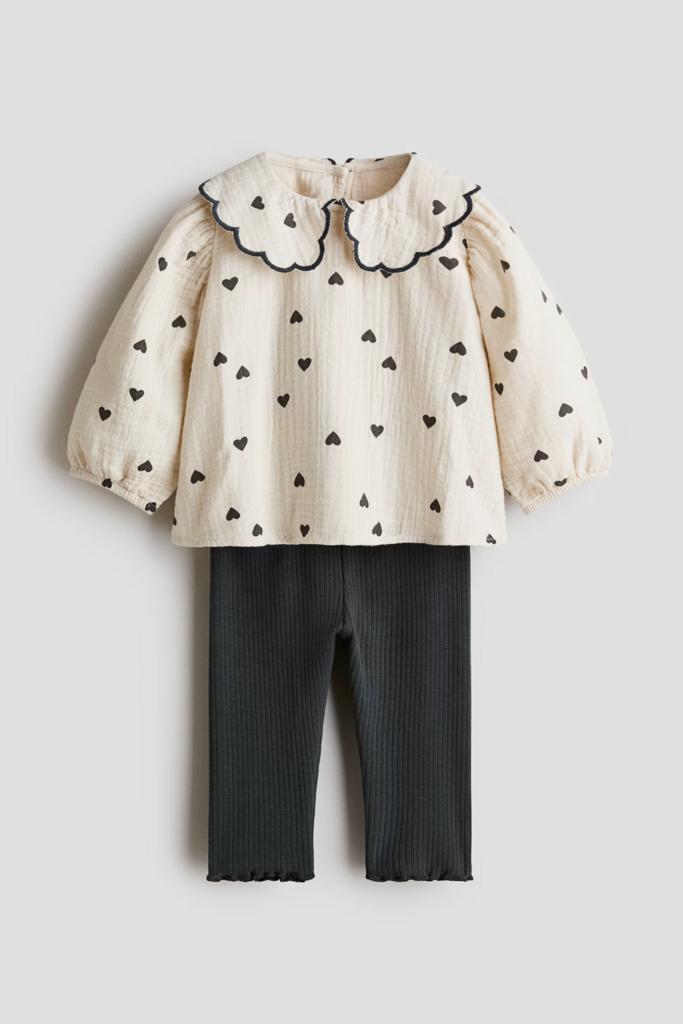 Комплект-двійка з блузи та легінсів Бежево-сірий