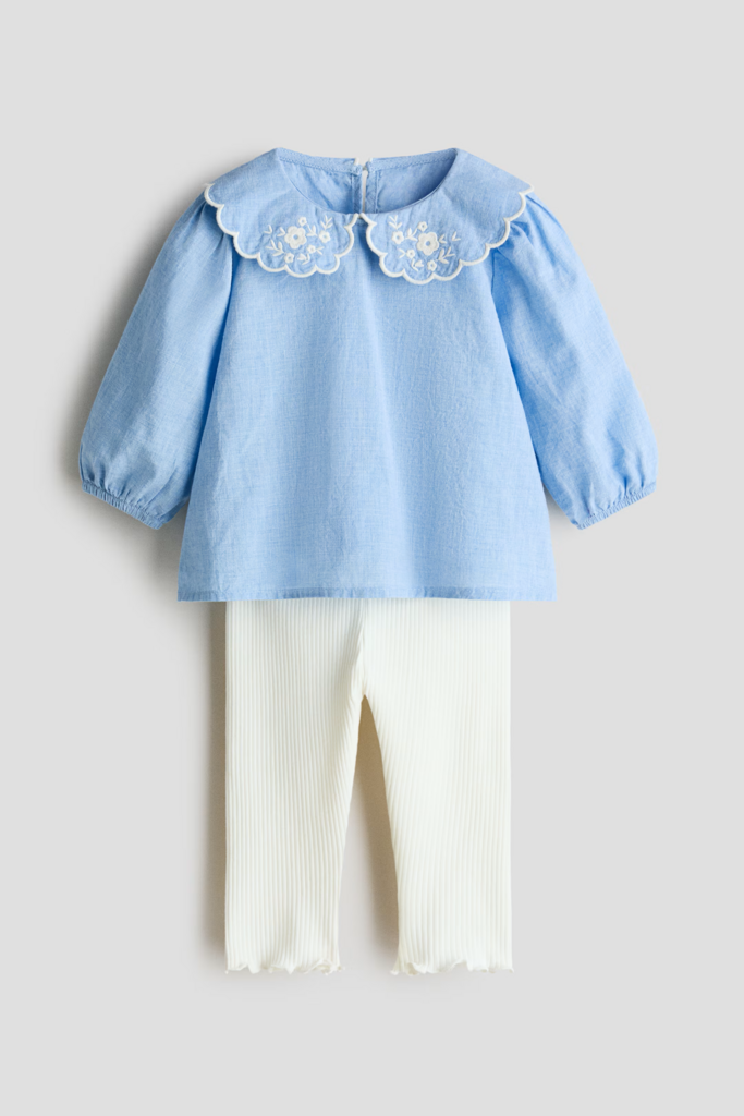 Комплект-двійка з блузи та легінсів Світло-блакитний