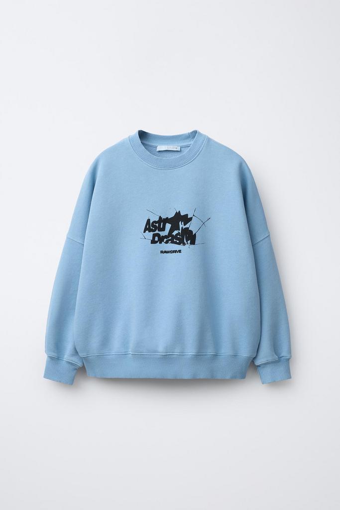 Світшот з текстовим принтом Блакитний