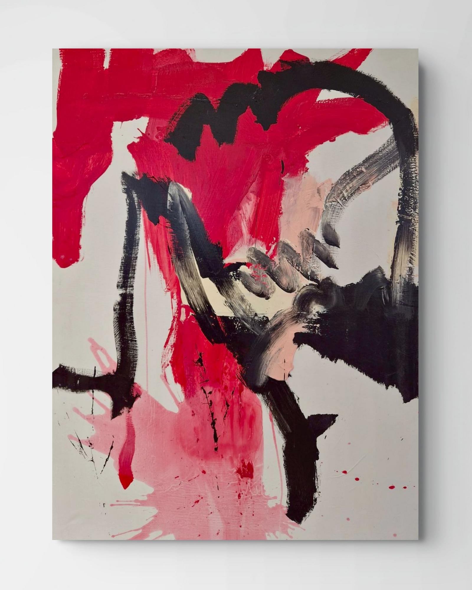 Red, white and black composition 4