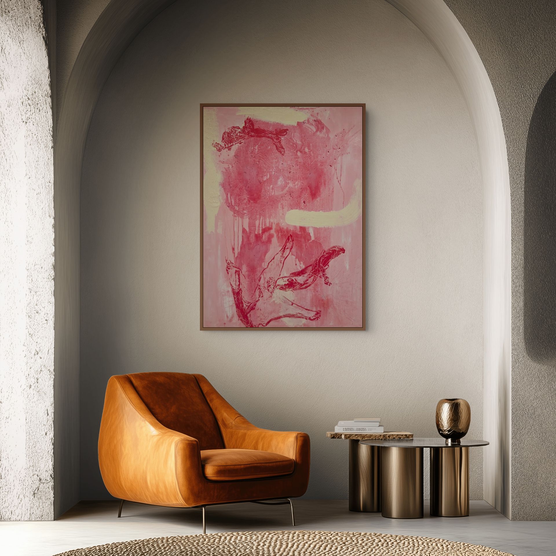 Pink with red and structure Composition 2