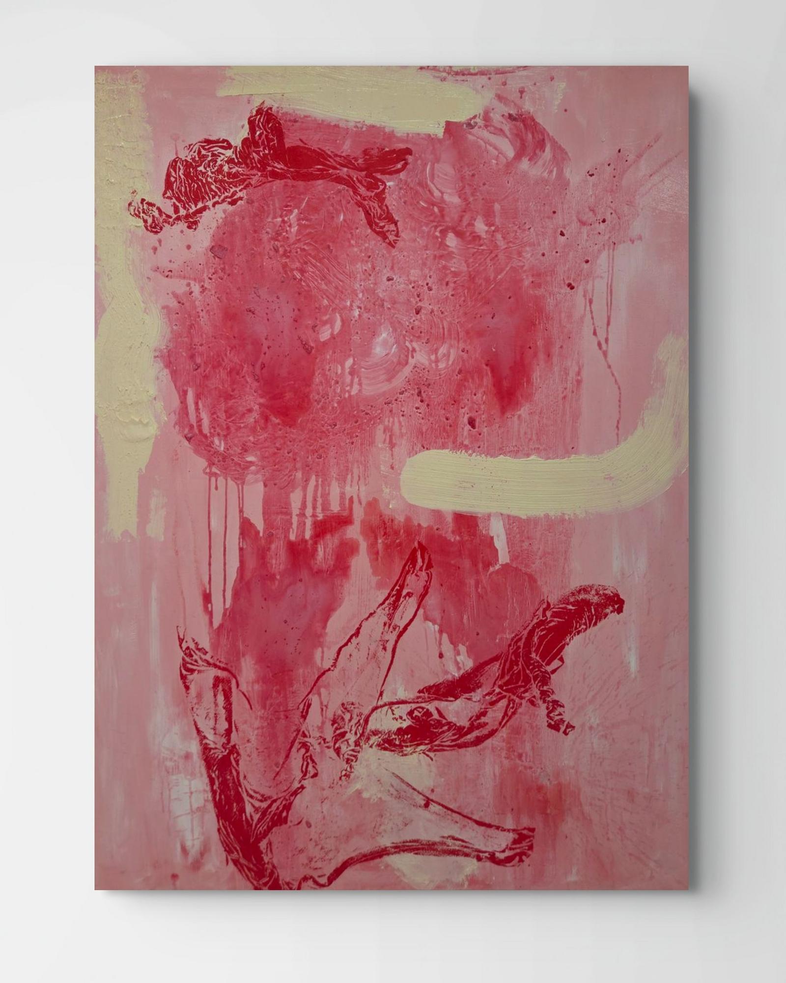 Pink with red and structure Composition 2