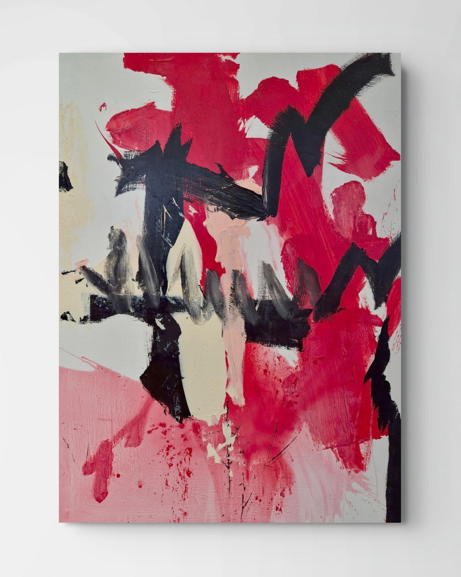 Red, white and black composition 3