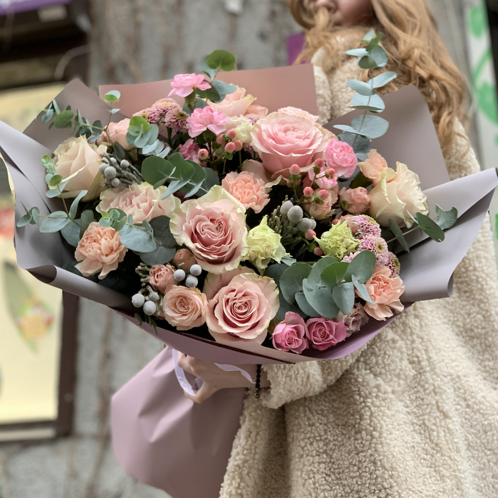 Букет из нежно розовых роз купить в Санкт-петербурге с доставкой