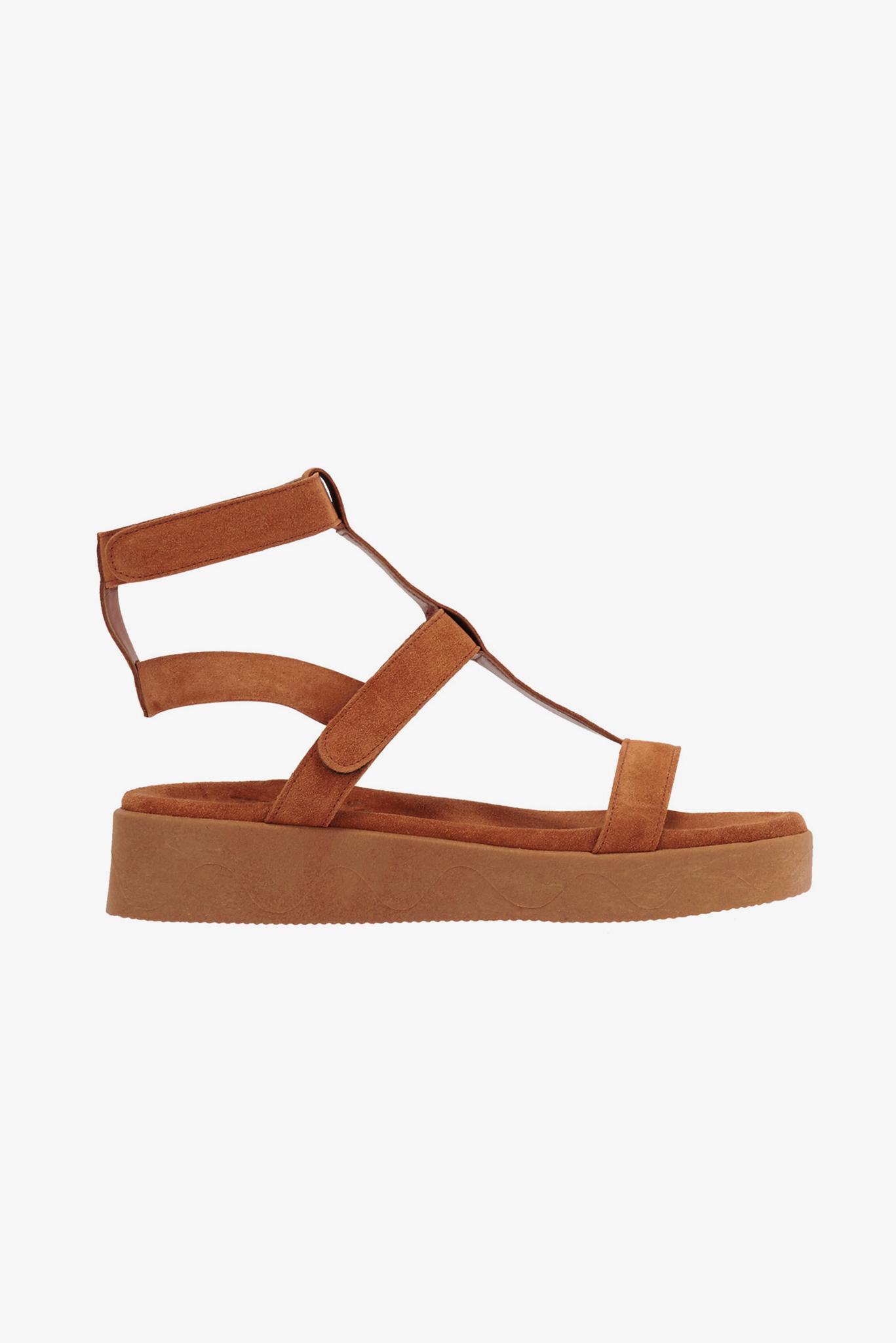 Ancient Greek Sandals Efrosini Cognac