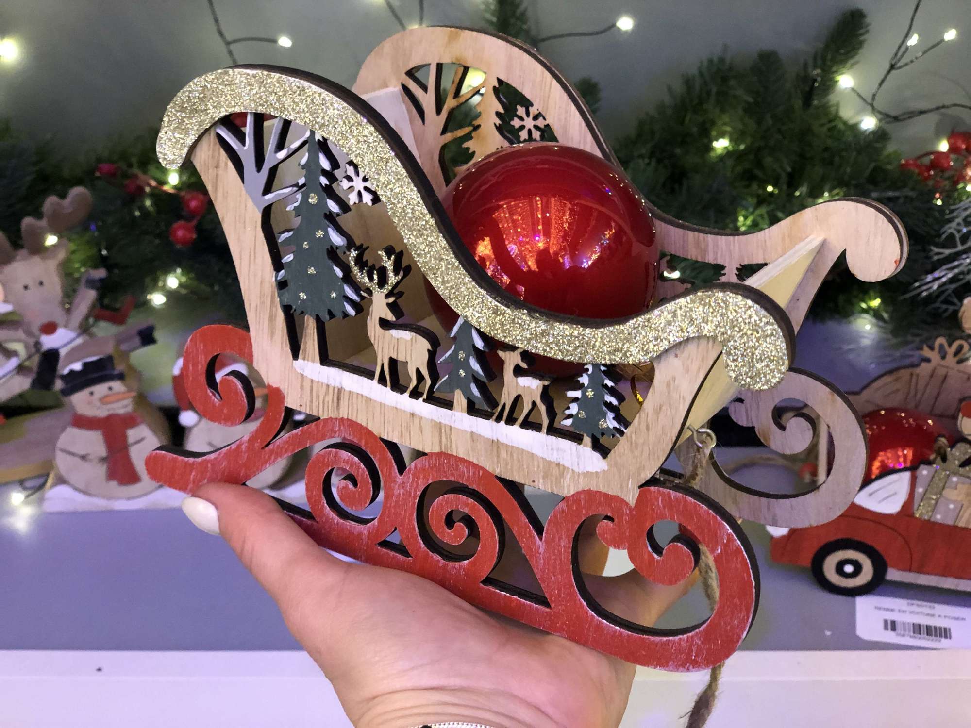 Рождественский декор "Сани"