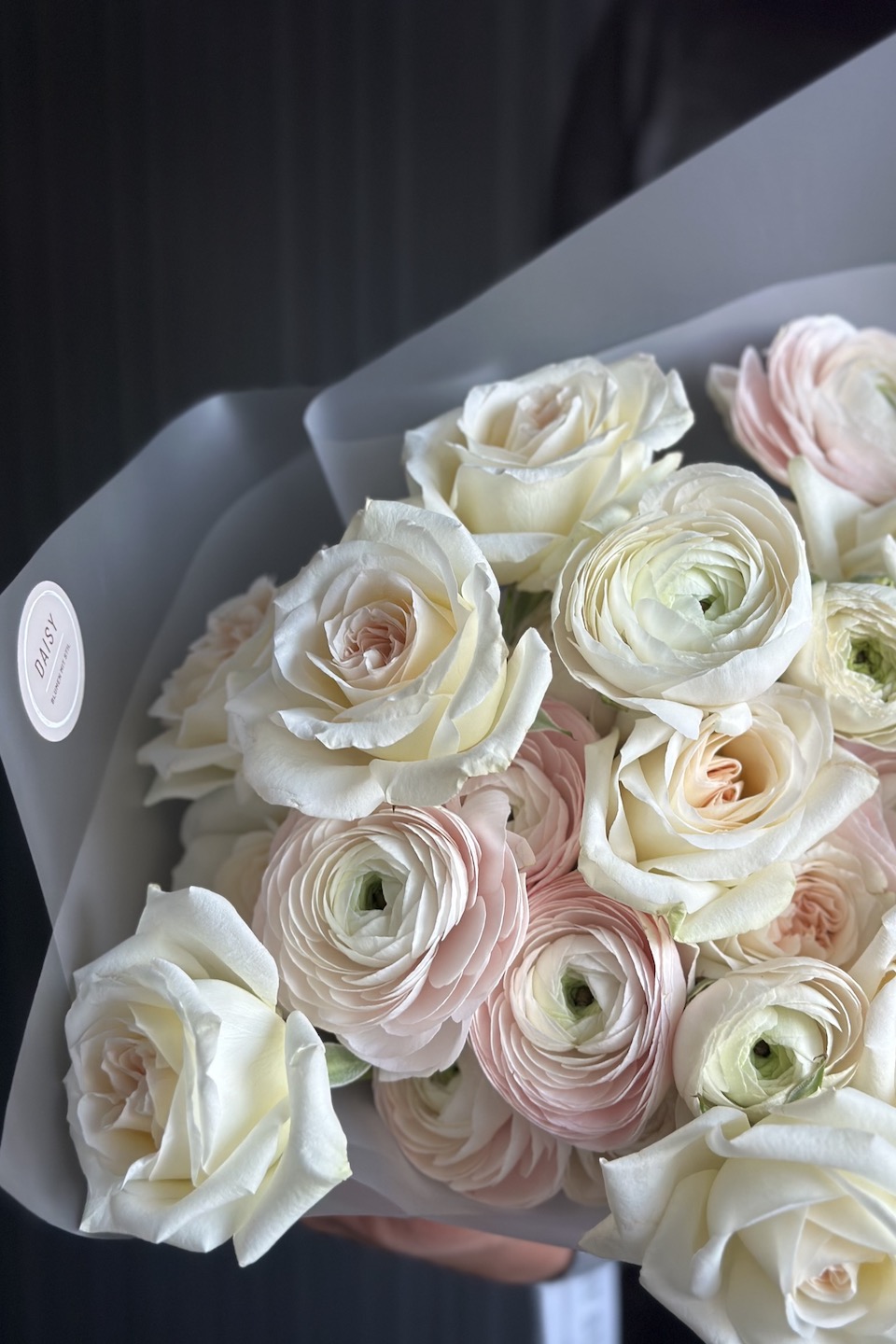 Daisy Duo Strauß "Ranunkel-Gardenrose"