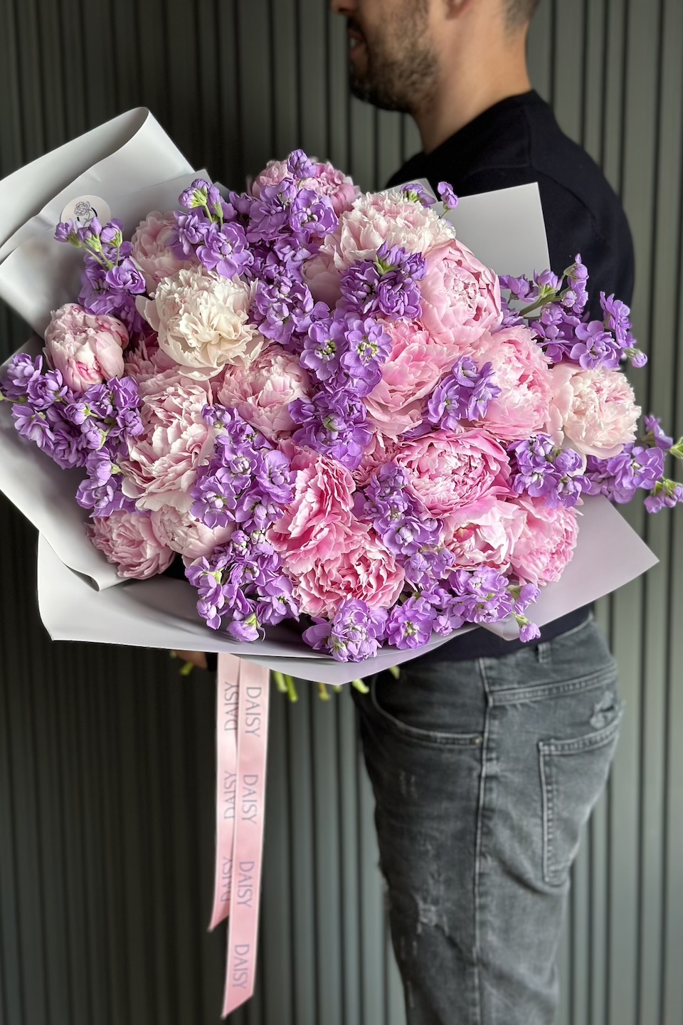 Daisy Duo Strauß "Päonie-Matthiola"