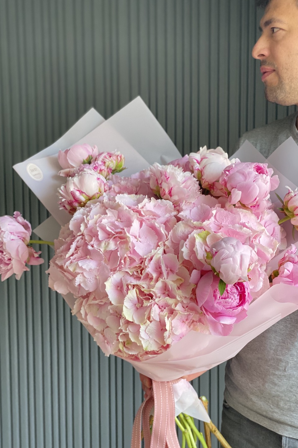 Daisy Duo Strauß "Hortensie-Pfingstrose"