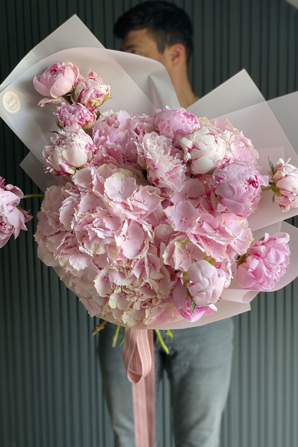 Daisy Duo Strauß "Hortensie-Pfingstrose"