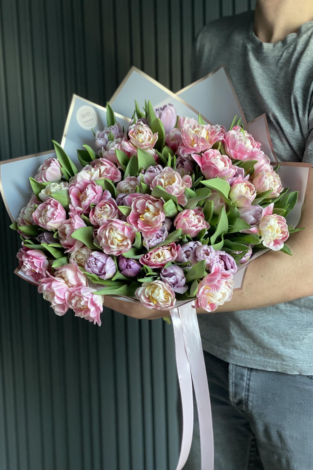 Daisy Duo Strauß "Tulpen Pink-Lila"