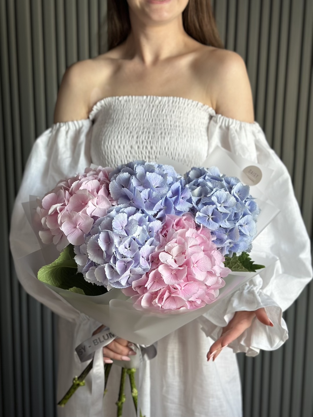 Daisy Mono Strauß "Hortensienwolke Pink-Blue"