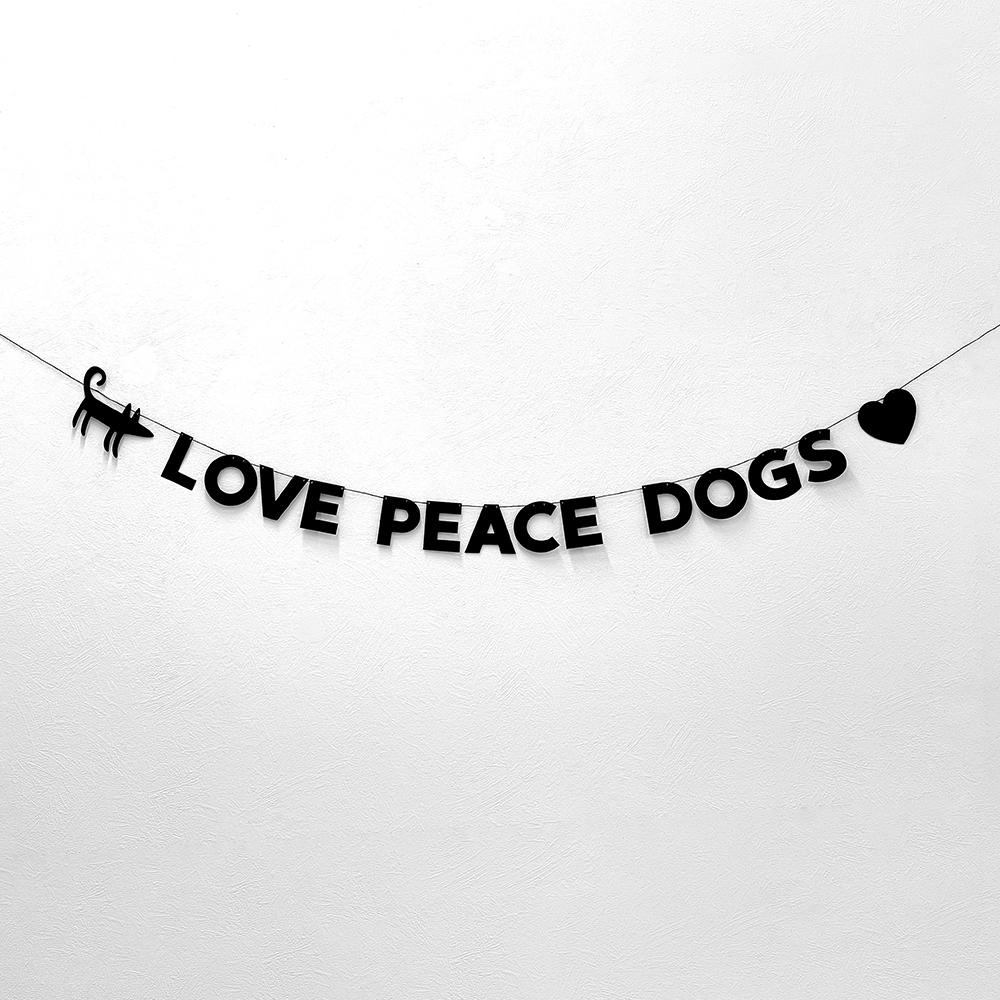 ✦ На стену (гирлянды/плакаты) > Гирлянда LOVE PEACE DOGS купить в  интернет-магазине