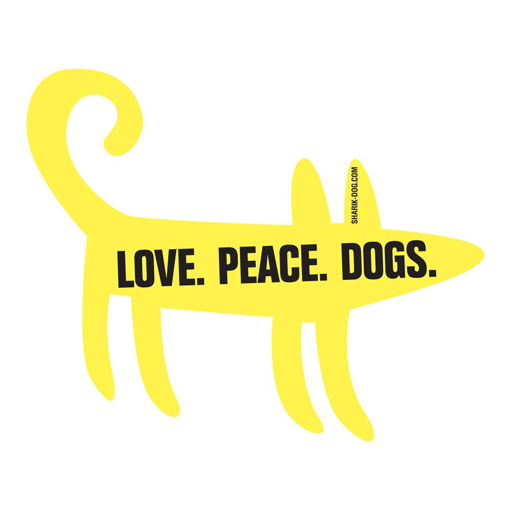 ♥ Наклейки > Наклейка на машину LOVE PEACE DOGS купить в интернет-магазине