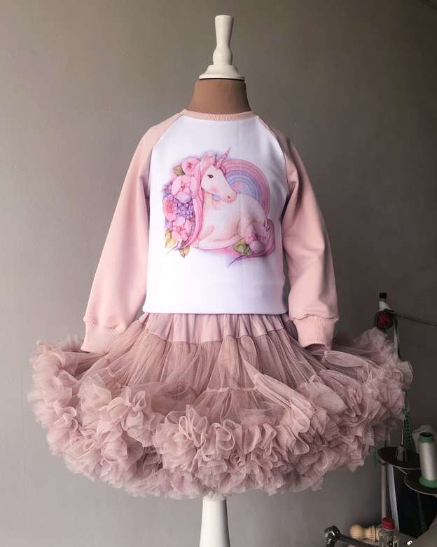 Cвитшот бело-пудровый с "Единорогом"