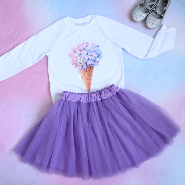 Cвитшот белый "Гортензия"