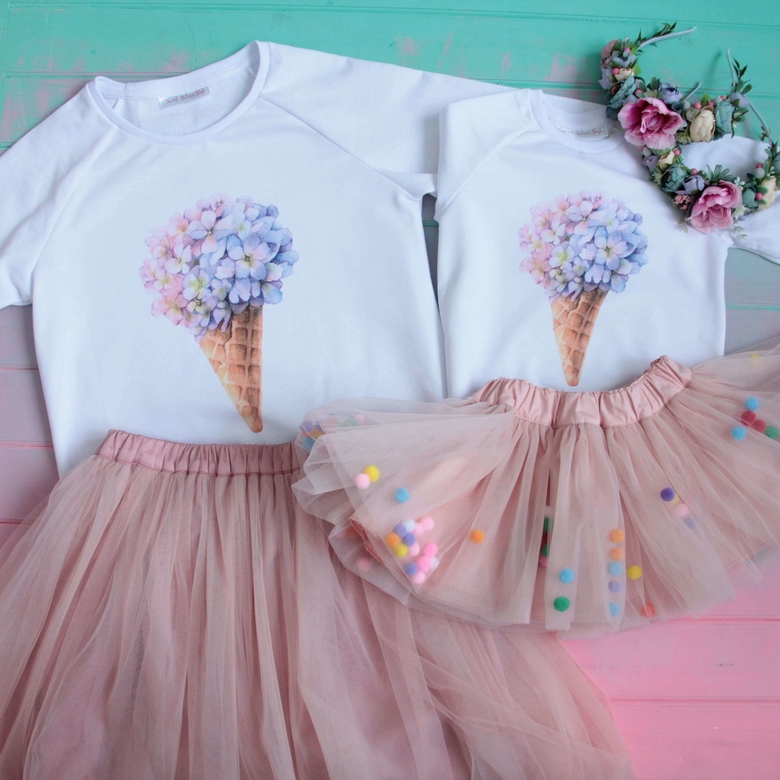 Свитшоты белые "Гортензия"