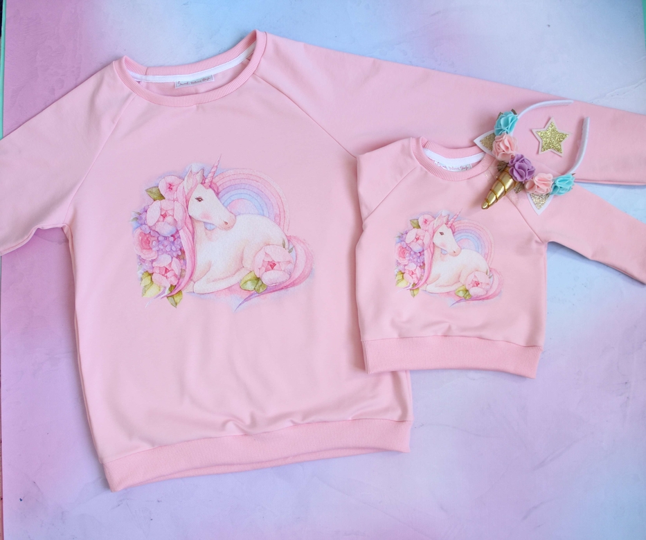 Cвитшоты розовые с "Единорог"