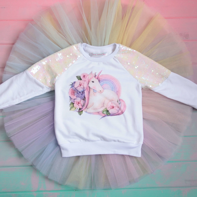 Cвитшот с пайетками  "Единорог"