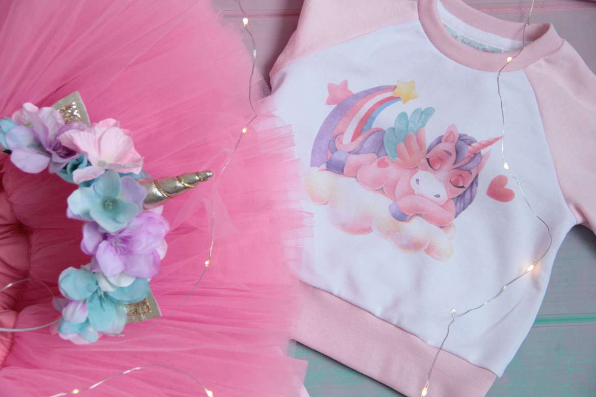 Cвитшот бело-розовый с "Пони"