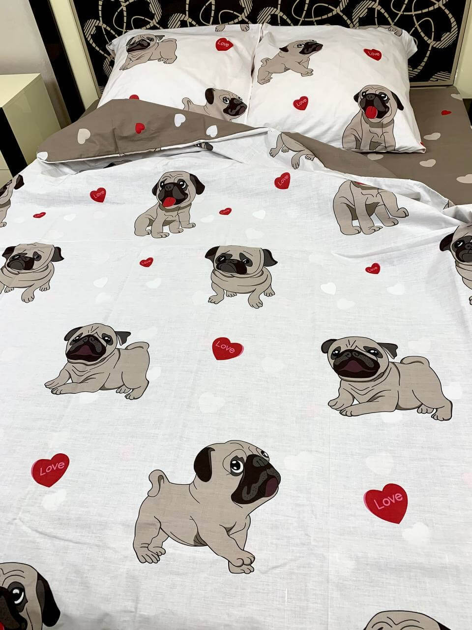 детское постельное белье с мопсами фото 1