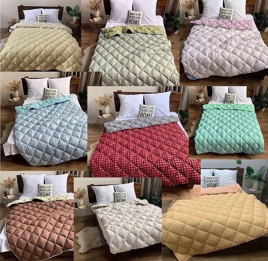 теплое зимнее одеяло холлофайбер со стежкой