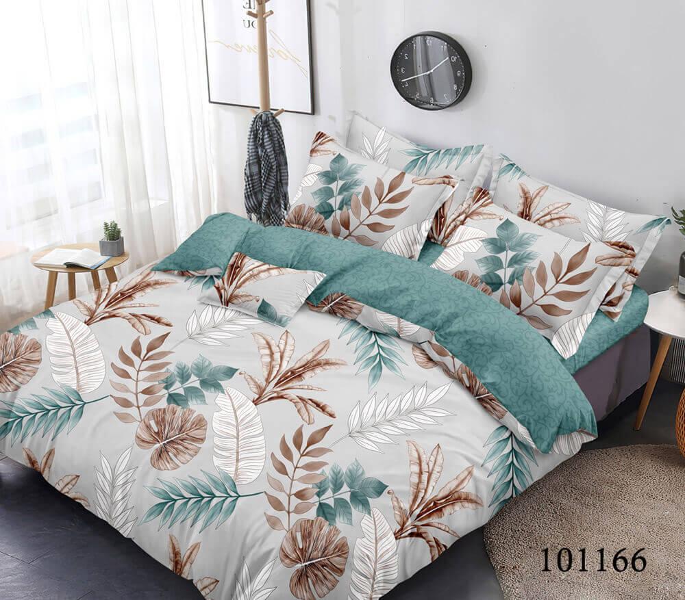 постельное белье с коричневыми листьями монстеры, папоротника