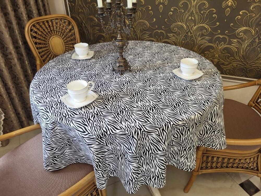 тефлоновая водоотталкивающая скатерть на прямоугольный стол зебра фото 1