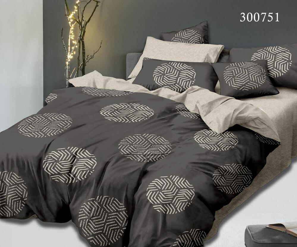 постельное белье сатин коричневого цвета с кругами